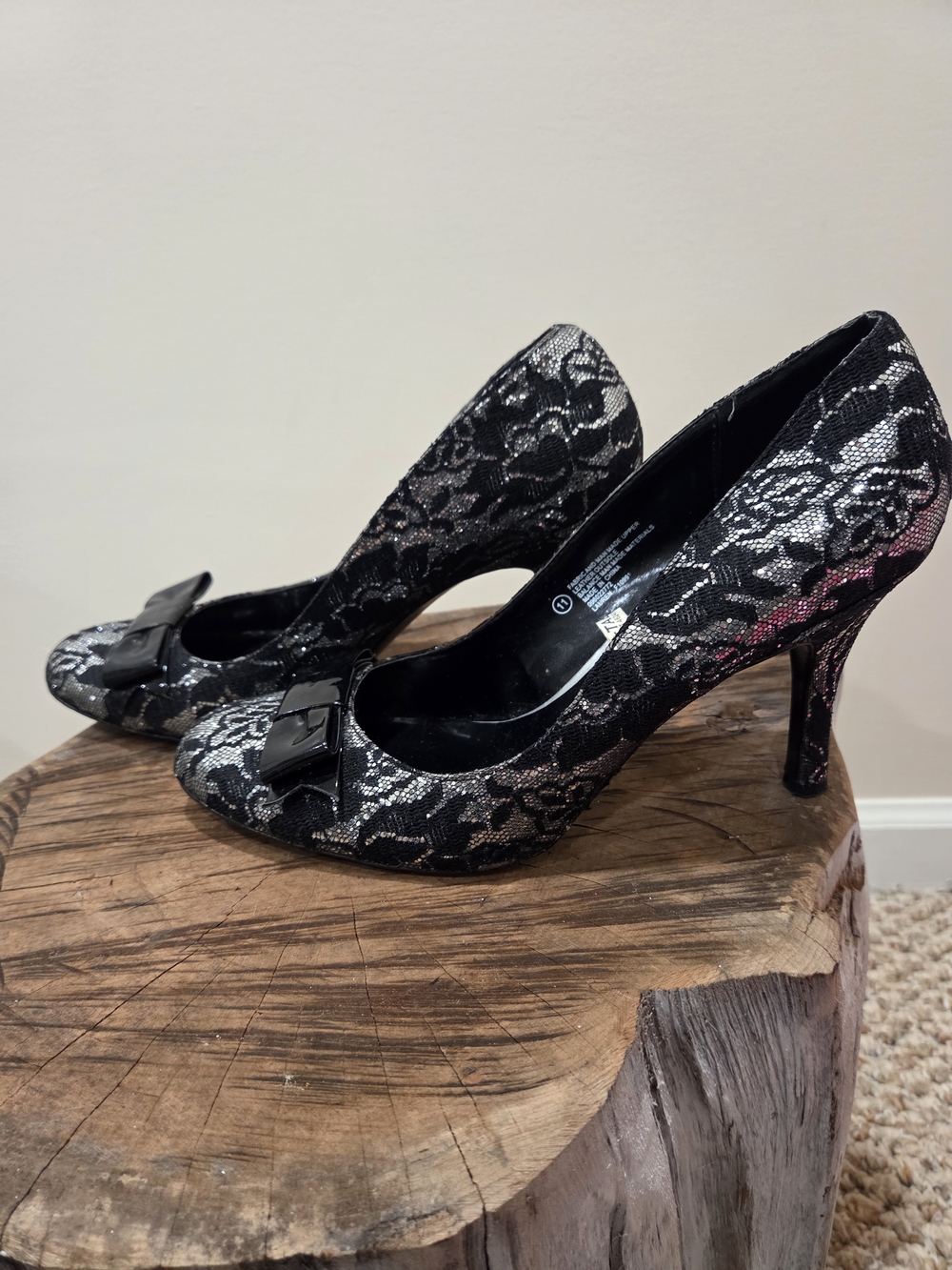 Target Black Lace Pumps with Bow Accent